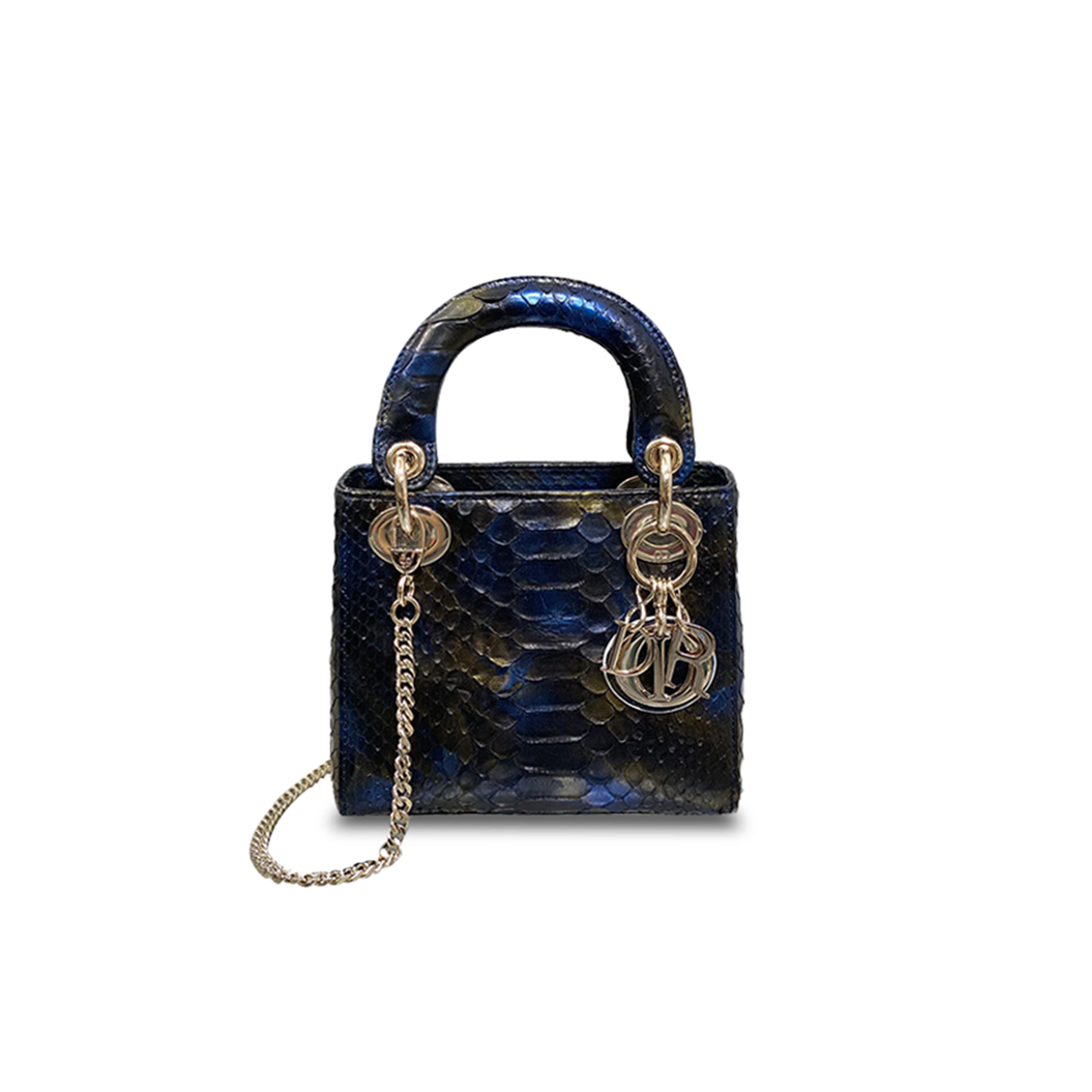 D*or snakeskin mini lady D*or bag (17*15*7cm)